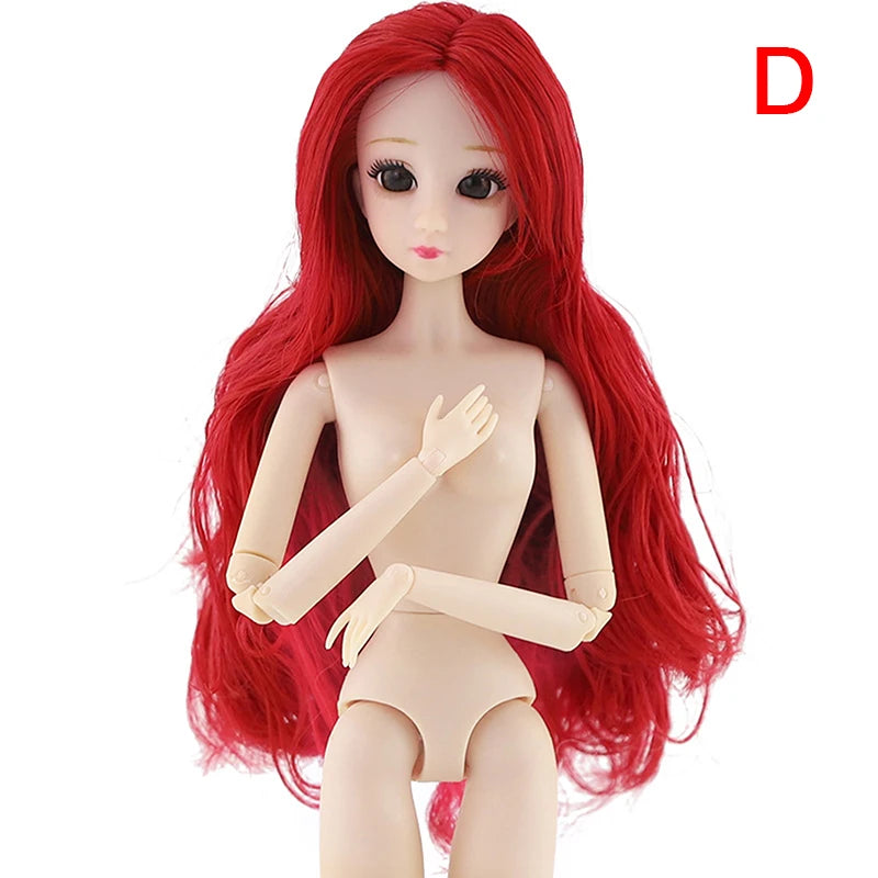 Doll 18 Movable Joints 30 Cm 3D Eyes Plastic Doll Girl DIY Toy Multi-Color Nude Body Fashion Gift