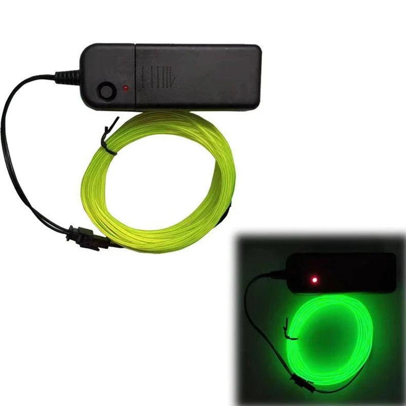 Glow EL Wire Cable LED Neon Christmas Dance Party DIY Costumes Clothing Luminous Car Light Decoration Clothes Flexible Light