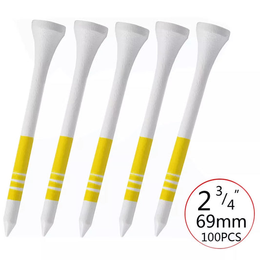 100pcs/Pack Professional Golf Tees 69mm Wooden Golf Wood Tees