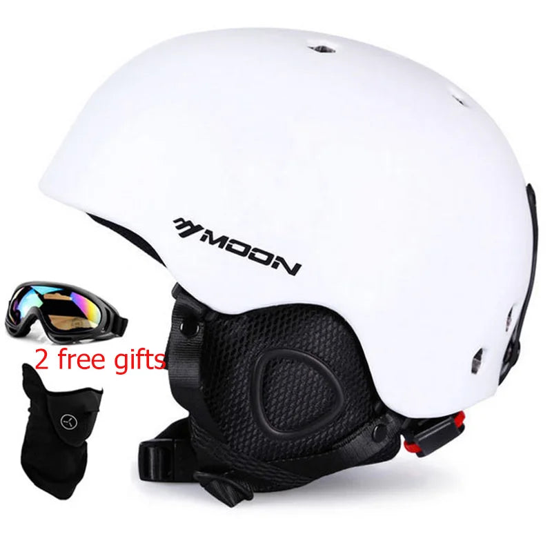Moon CE Certification PC+EPS Adult Ski Helmet Men Women Skating Skateboard Helmet Snow Sports Snowboard Helmets With Goggles