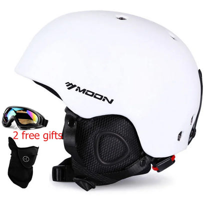 Moon CE Certification PC+EPS Adult Ski Helmet Men Women Skating Skateboard Helmet Snow Sports Snowboard Helmets With Goggles