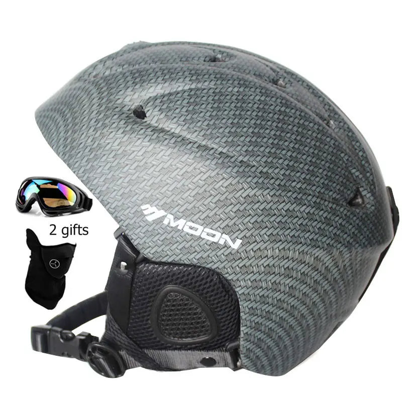 Moon CE Certification PC+EPS Adult Ski Helmet Men Women Skating Skateboard Helmet Snow Sports Snowboard Helmets With Goggles