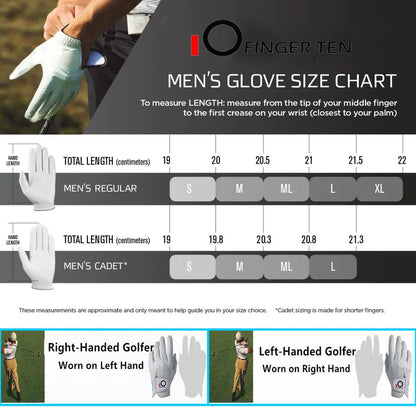 2 Pcs Soft Pu Leather Mens Golf Gloves With Ball Marker Cabretta All Weather Grip Navy Khaki Red Small Medium Large XL