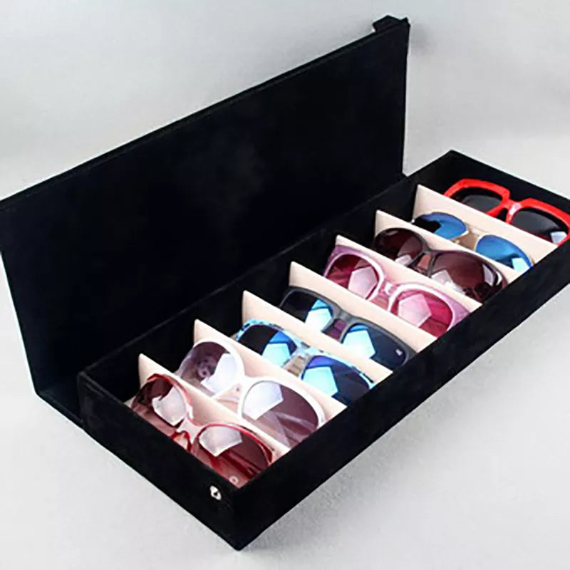 High Quality Glasses Case 8 Slot Grid Glasses Sunglasses Display Rack Holder Glasses Organizer Rectangle Sunglasses Storage Box