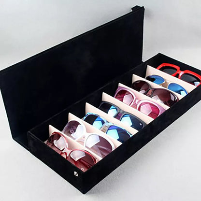 High Quality Glasses Case 8 Slot Grid Glasses Sunglasses Display Rack Holder Glasses Organizer Rectangle Sunglasses Storage Box