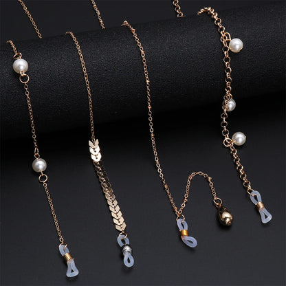 1PCs Women Fashion Pearls Sunglasses Chains Gold Eyeglasses Chains Sunglasses Holder Necklace Eyewear Retainer Accessories