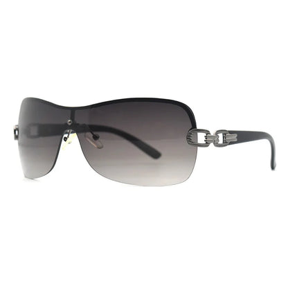 Fashion Trend 2021 Sunglasses Women Brand Designer Oversized Rimless Sunglass Metal Chain Legs Shades for Womens Zonnebril Dames