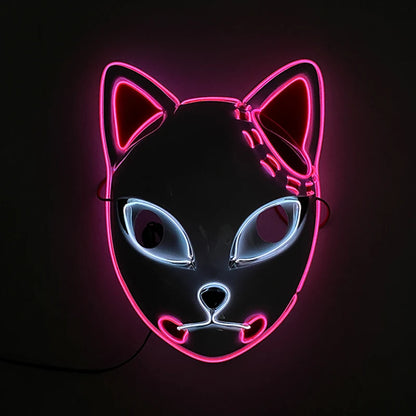 Hot Sales Carnival LED Mask Party Masque Masquerade Masks Horror Neon EL Mask LED Light Up Mask Halloween Glow Party Supplies