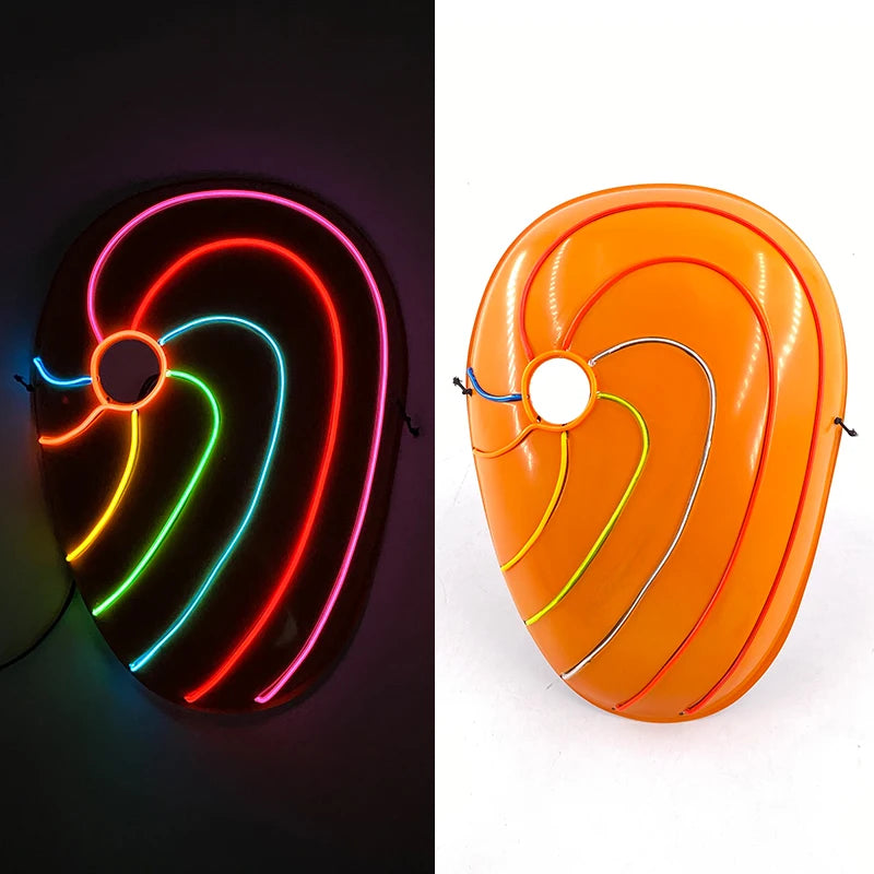 New Designed Glowing Halloween Party Mask Flashing LED Masks EL Neon Light Cosplay Mask Costume Props Glow Party Supplies