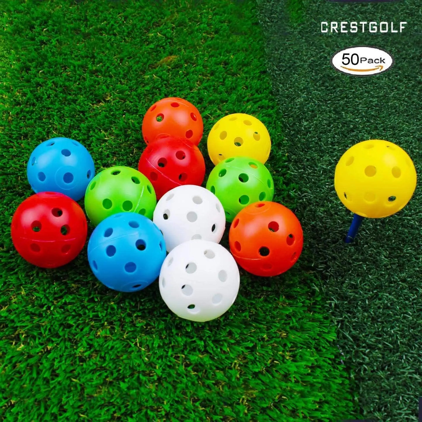 12/50pcs 42MM Practice Golf Balls Plastic Airflow Golf Ball Colorful Golf Practice Equipment
