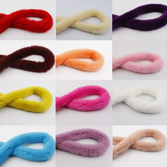 5m Thickened Artificial Rabbit Fur Trim Clothes Accessory Faux Fur Strips for Sweater Coat Hood Hat DIY Fluffy Garment Materials