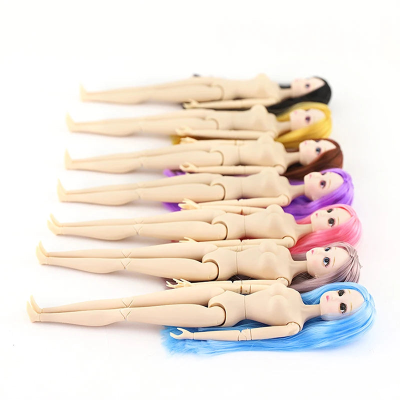 Doll 18 Movable Joints 30 Cm 3D Eyes Plastic Doll Girl DIY Toy Multi-Color Nude Body Fashion Gift
