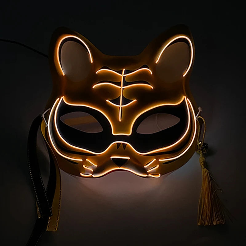 Horror Halloween Neon Mask Clown Mask Cosplay Party Costume Supplies Led Mask Masque Masquerade Party Masks Glow in the Dark