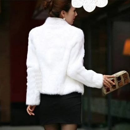 High Quality Faux Fur Coat Women's Fashion Warm Outerwear Autumn Winter Short Imitation Fur Coat Jacket 4XL Overcoat Clearance