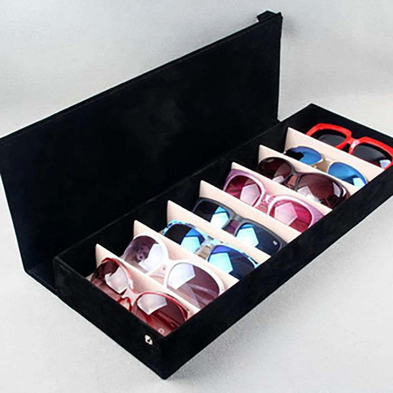 High Quality Glasses Case 8 Slot Grid Glasses Sunglasses Display Rack Holder Glasses Organizer Rectangle Sunglasses Storage Box