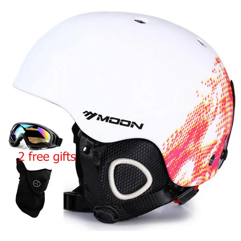 Moon CE Certification PC+EPS Adult Ski Helmet Men Women Skating Skateboard Helmet Snow Sports Snowboard Helmets With Goggles