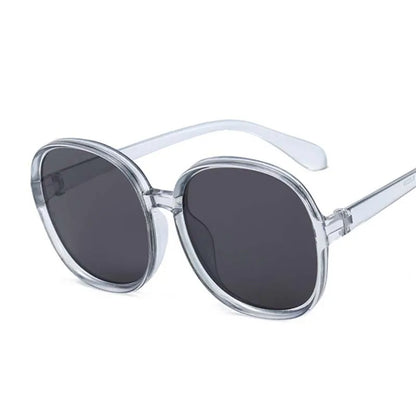 New Round Frame Sunglasses Woman Retro Brand Designer Brown Black Oversized Lady Sun Glasses Female Fashion Outdoor Driving