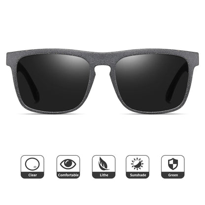 XSW Brand Design Wooden Retro Square Oval Square Men's and Women's Sunglasses Glasses  Wheat Straw Sunglases UV400 7021