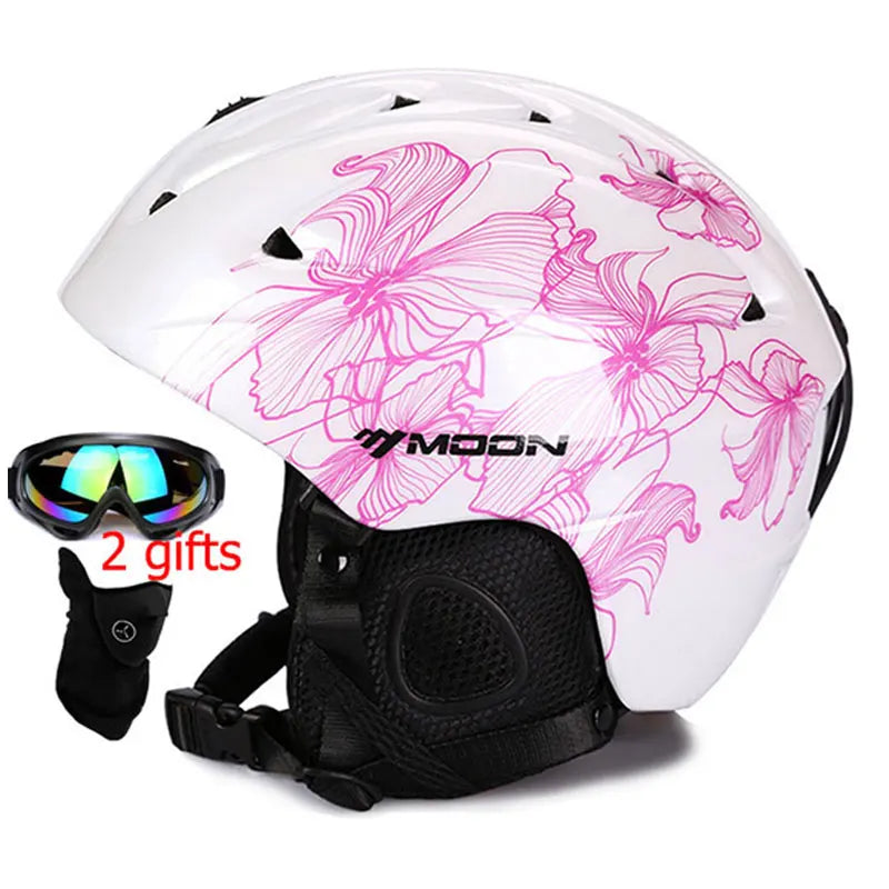 Moon CE Certification PC+EPS Adult Ski Helmet Men Women Skating Skateboard Helmet Snow Sports Snowboard Helmets With Goggles