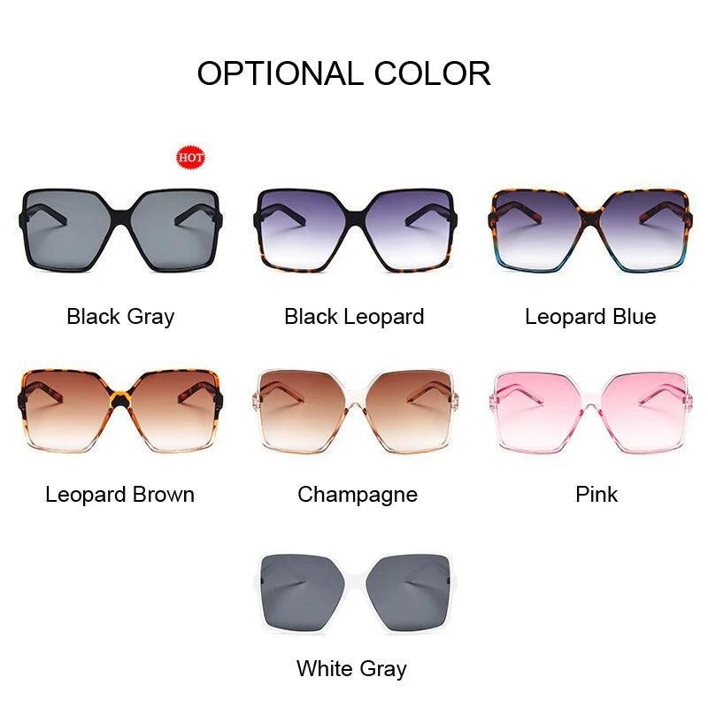 Luxury Square Sunglasses Woman Brand Designer Retro Frame Big Sun Glasses Female Vintage Gradient Male Oculos Feminino