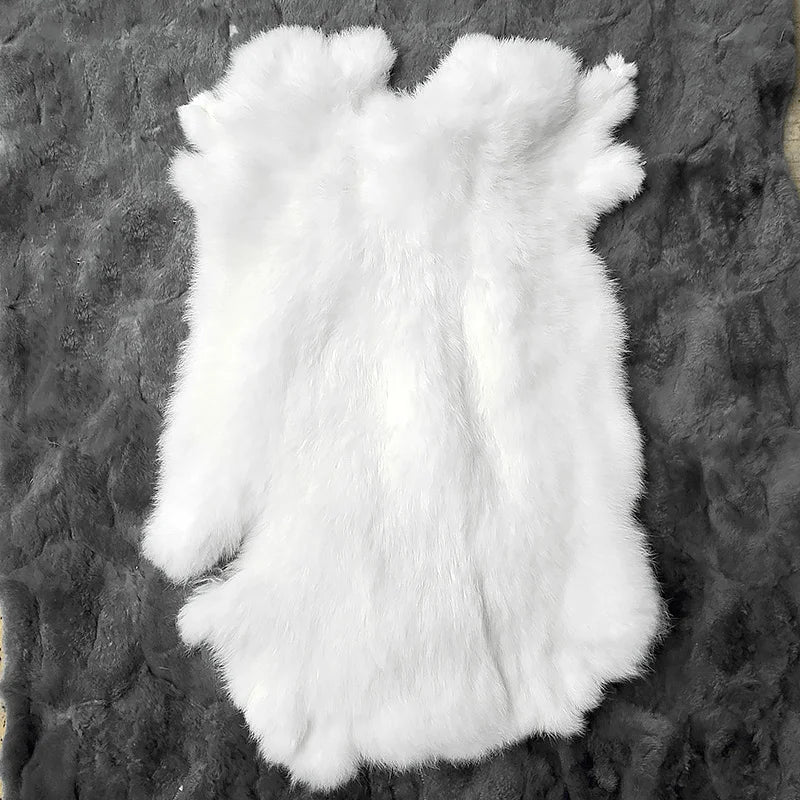Faux Rabbit Fur White Fur Sale by Whole Piece Fluffy Rabbit Pelts Clothing Accessories Faux Fur for Blanket Carpets