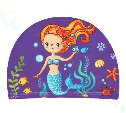 Cartoon Animal Children Swimming Cap Girls Boys Swimming Hat Elastic Kids Pool Swimming Cap 1-10 Years Old