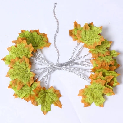 2/3/6m Christmas Decoration Artificial Maple Leaf Leaves LED Light String Lantern Garland Home Party DIY Deco Halloween New Yea
