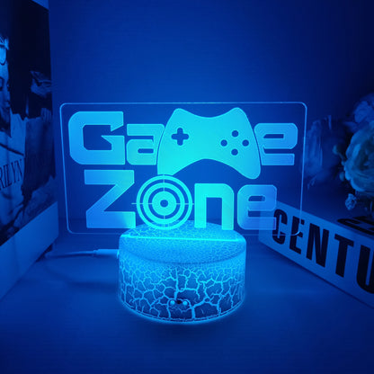 3D Night Lamp Gaming Room Desk Setup Lighting Decor Gamepad Icon LED Light Atmosphere Table Bedside Night Lamps Kids Gift