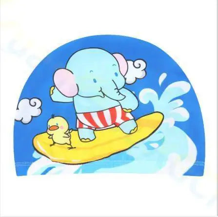 Cartoon Animal Children Swimming Cap Girls Boys Swimming Hat Elastic Kids Pool Swimming Cap 1-10 Years Old