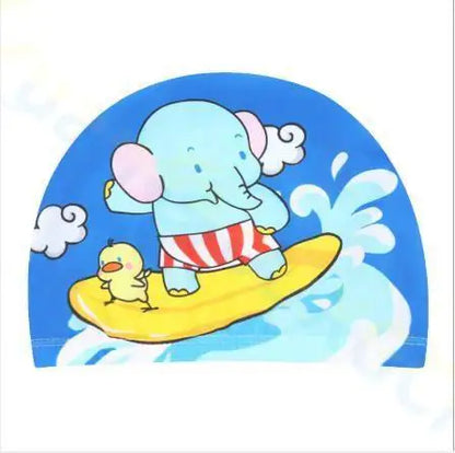 Cartoon Animal Children Swimming Cap Girls Boys Swimming Hat Elastic Kids Pool Swimming Cap 1-10 Years Old
