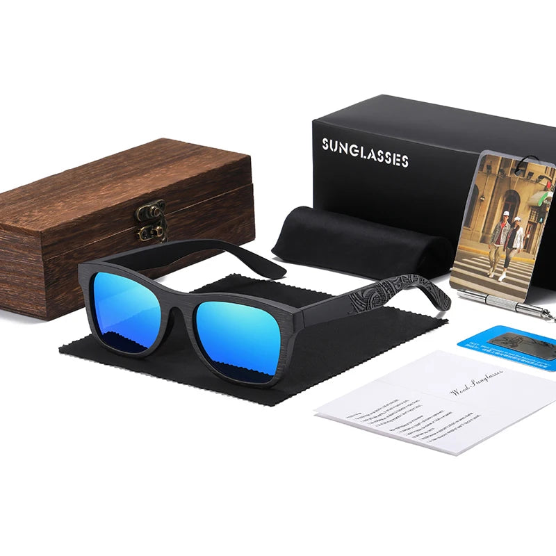 GM Wooden Male Lady Sunglasses Men's Luxury Brand Designer Polarized Sun Glasses Vintage Sunglass Women Eyewear With  Box