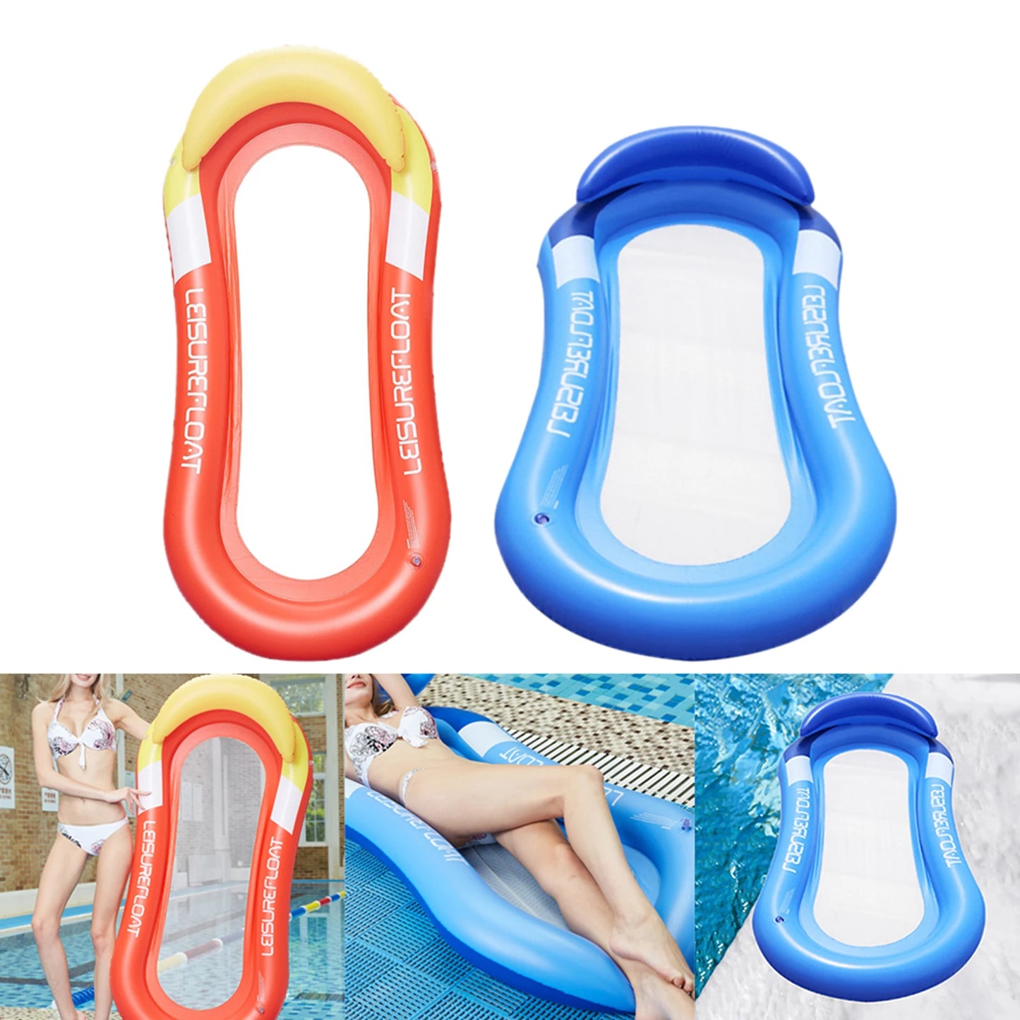 New Water Hammock Recliner Inflatable Floating Swimming Mattress Sea Swimming Ring Pool Party Toy Lounge Bed for Swimming