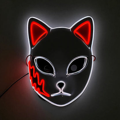 Hot Sales Carnival LED Mask Party Masque Masquerade Masks Horror Neon EL Mask LED Light Up Mask Halloween Glow Party Supplies