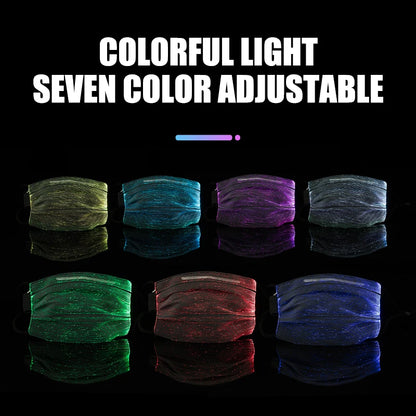 Flashing LED Mask 7 Colors Luminous Light With USB Charge Masks Party Dance DJ Halloween Light Up Face Masks Masque Masquerade