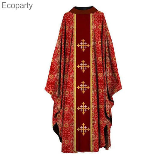 Halloween Cosplay Costume Men Muslim Dress Jubba Thobe Prayer Robe Gown Retro Medieval Priest Monk Missionary Cloak Cape Party