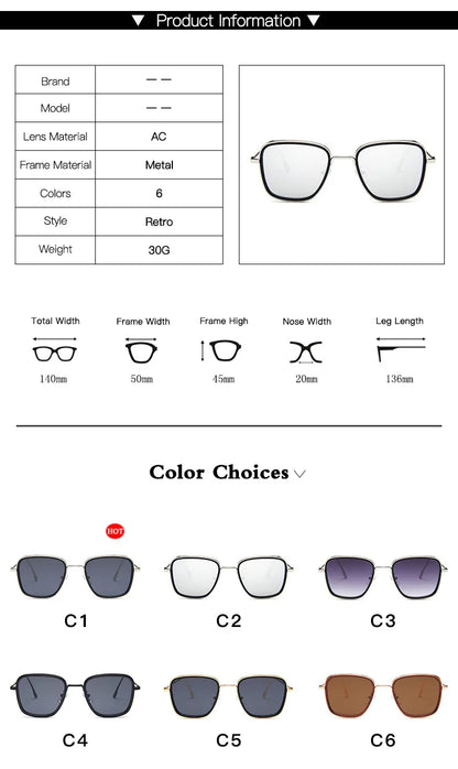 Retro Square Sunglasses Men  Luxury Brand Designer Ourdoor Sun Glasses Steampunk Sunglasses Red Black Sunglass Women UV400