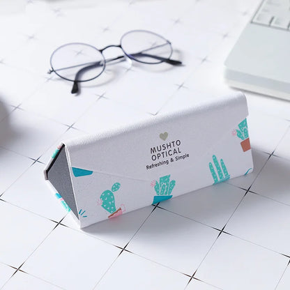 Mimiyou Top-Grade PU Spectacle Cases for Eyeglasses Fashion Folding Sunglasses Box Bag Portable Triangle Eyewear Protector