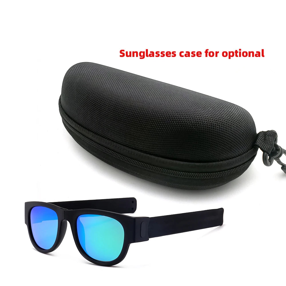 VIVIBEE Novelty Mirror Men Polarized Folding Sunglasses New Arrival Slap Sport Foldable Wristband Shades 2025 Trend Product