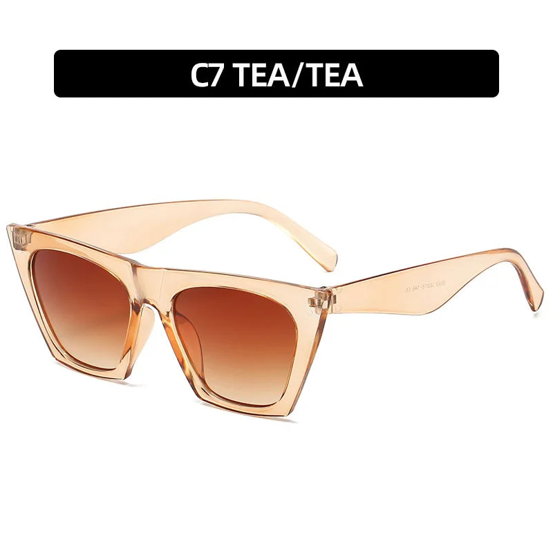 2022 New Brand Sunglasses Square Glasses Personalized Cat Eyes Colorful Sunglasses Trend Versatile Sunglasses Uv400