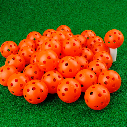 24Pcs/Bag 42MM Practice Golf Ball Perforated Color Indoor Airflow Plastic Golf Balls Training Toy Ball Good for Your Pets