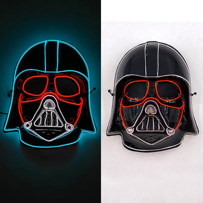 New Designed Glowing Halloween Party Mask Flashing LED Masks EL Neon Light Cosplay Mask Costume Props Glow Party Supplies