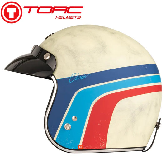 TORC Motorcycle Helmet Retro JET Motorbike Racing Helmet Motocross Open Face Helmets Vintage Capacete Casco Moto DOT Approved