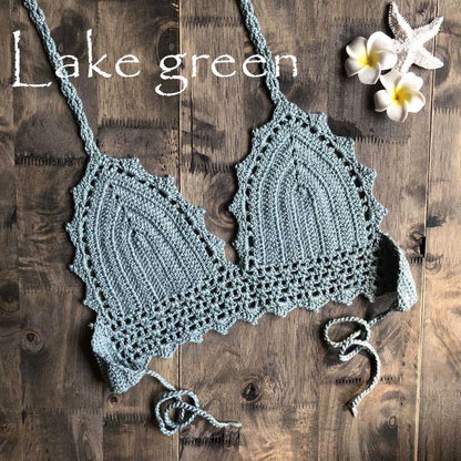 2019 New Beach Crochet Bikini Tops Summer Swimwear Top Honeymoon Hippy Bra Swimming Pools Spas Yacht Surf Bikini