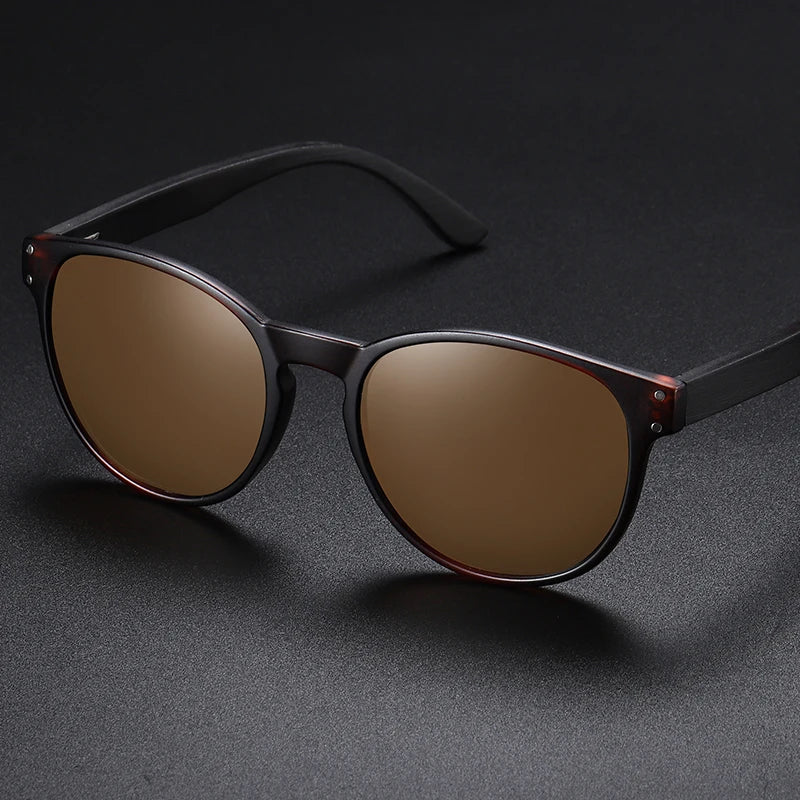 GM Polarized Sunglasses Men Women S5091 Brand  Wooden Sunglasses Women Round Frame Classic Sunglasses Oculos De Sol  UV400