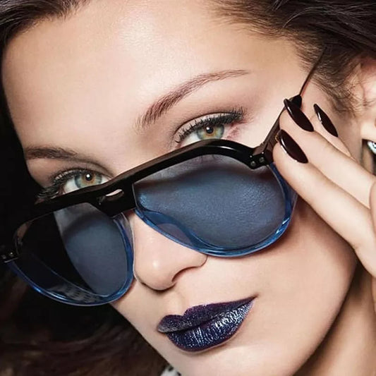 Transparent Color Frog Mirror Pilot Sunglasses Women Brand Designer Vintage Round Yellow Sun Glasses Female Lady Sunglass Shades