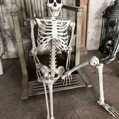70CM Halloween Human Skeleton Haunted House Hanging Props Home Evil Party Decoration Horror Scary Movable Big Skull Decorations