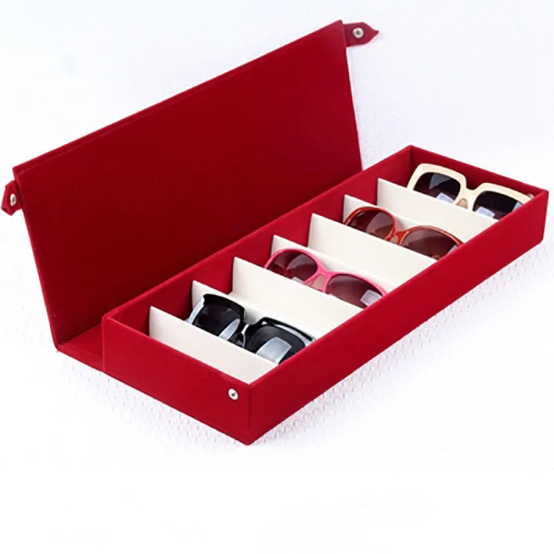 High Quality Glasses Case 8 Slot Grid Glasses Sunglasses Display Rack Holder Glasses Organizer Rectangle Sunglasses Storage Box