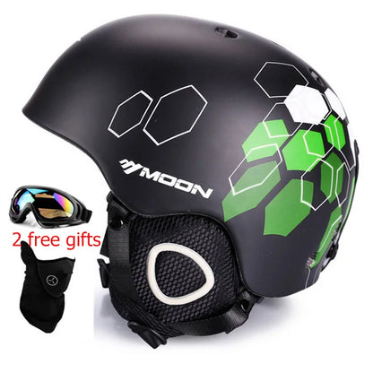 Moon CE Certification PC+EPS Adult Ski Helmet Men Women Skating Skateboard Helmet Snow Sports Snowboard Helmets With Goggles