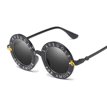 2020 New Fashion Round Frame Sunglasses Woman Vintage Sun Glasses Female Bee Design Brand Designer UV400