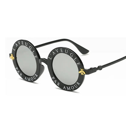 2020 New Fashion Round Frame Sunglasses Woman Vintage Sun Glasses Female Bee Design Brand Designer UV400
